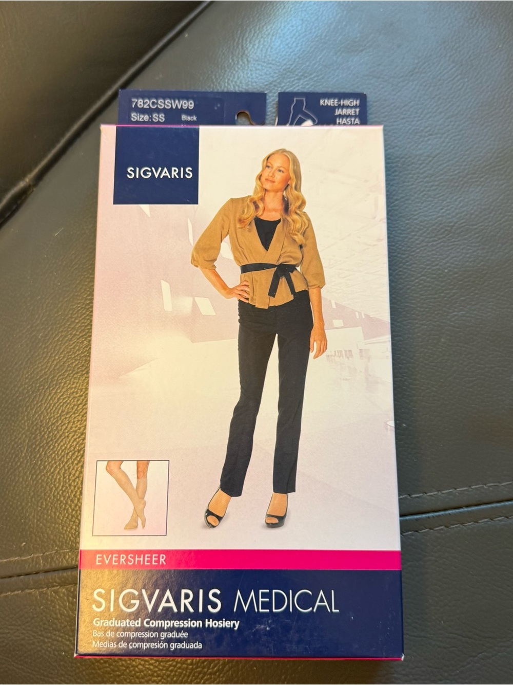 Sigvaris Eversheer Knee-High Compression Hosiery - Black